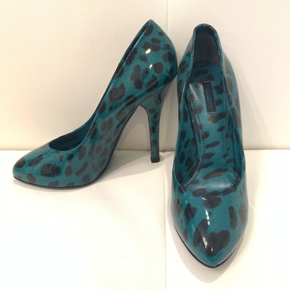 Dolce & Gabbana Patent Leather Leopard Shoes Sz 40
